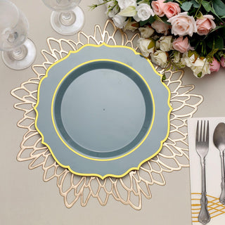 Elevate Your Table with Dusty Blue Plastic Dinner Plates