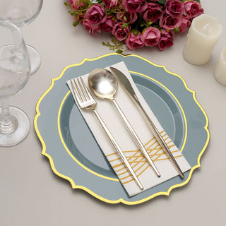 Durable and Stylish Dusty Blue Plastic Dinner Plates