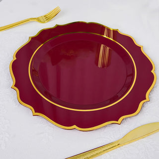 Elevate Your Event with Burgundy Plastic Dinner Plates