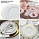 10 Pack 8inch Clear Plastic Dessert Salad Plates, Disposable Tableware Round With Gold Scalloped Rim
