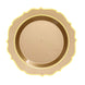 10 Pack | 10Inch Gold Plastic Dinner Plates Disposable Tableware Round With Gold Scalloped Rim#whtbkgd