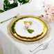 10 Pack | 10inch White Plastic Dinner Plates Disposable Tableware Round With Gold Scalloped Rim