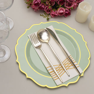 Versatile and Stylish Sage Green Plastic Dinner Plates