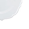 10 Pack | 10inch White Plastic Dinner Plates Disposable Tableware Round With Silver Scalloped Rim