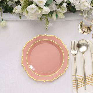 Elevate Your Event Decor with Dusty Rose Plastic Dessert Salad Plates