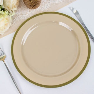 Elevate Your Table Settings with Regal Taupe and Gold Dinner Plates