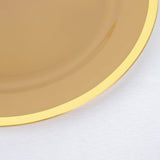 10 Pack | 7inch Regal Gold Round Plastic Dessert Plates