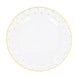 10inch Clear With Gold Dot Rim Plastic Dinner Plates, Round Disposable Tableware Plates#whtbkgd