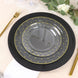 10 Pack | 10inch Clear With Gold Dot Rim Plastic Dinner Plates, Round Disposable Tableware Plates