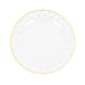 Clear With Gold Dot Rim Plastic Dessert Plates, Round Salad Disposable Tableware Plates#whtbkgd
