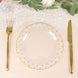 7.5inch Clear With Gold Dot Rim Plastic Dessert Plates, Round Salad Disposable Tableware Plates