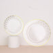 7.5inch Clear With Gold Dot Rim Plastic Dessert Plates, Round Salad Disposable Tableware Plates