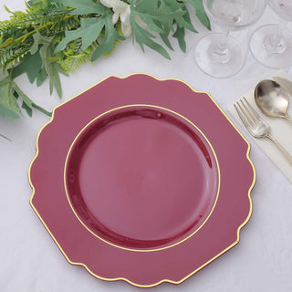 Enhance Your Dining Experience with Burgundy Disposable Dinner Plates