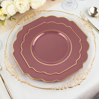Elevate Your Table Setting with Stunning Cinnamon Rose Disposable Dinner Plates