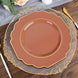10 Pack 11inch Terracotta (Rust) Heavy Duty Disposable Baroque Dinner Plates