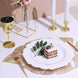 11inch White Hard Plastic Dinner Plates, Disposable Tableware, Baroque Heavy Duty Plates Gold Rim