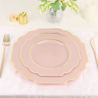 Elegant Blush Hard Plastic Dessert Plates for Stylish Events