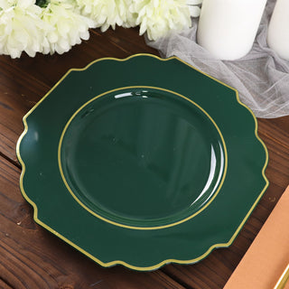 Elegant Hunter Emerald Green Hard Plastic Dessert Plates