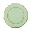 10 Pack | 8inch Sage Green Hard Plastic Dessert Appetizer Plates, Disposable Tableware#whtbkgd