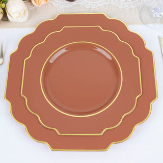 Terracotta (Rust) Hard Plastic Dessert Appetizer Plates