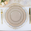 10 Pack | 8inch Taupe Hard Plastic Dessert Appetizer Plates, Disposable Tableware