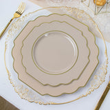 10 Pack | 8inch Taupe Hard Plastic Dessert Appetizer Plates, Disposable Tableware
