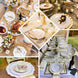 11inch Burgundy Heavy Duty Disposable Baroque Dinner Plates with Gold Rim, Hard Plastic Dinnerware