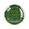 20 Pack Set | 9inch, 7inch Hunter Emerald Green Geometric Gold Print Plastic Plates#whtbkgd