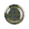 20 Pack Set | 9inch, 7inch Navy Blue Geometric Gold Print Plastic Plates#whtbkgd
