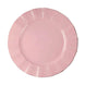 10 Pack | 11 Dusty Rose Disposable Dinner Plates With Gold Ruffled Rim,Plastic Party Plates#whtbkgd