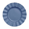 10 Pack | 11 Ocean Blue Disposable Dinner Plates With Gold Ruffled Rim,Plastic Party Plates#whtbkgd