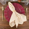 10 Pack | 11 Burgundy Disposable Dinner Plates With Gold Ruffled Rim, Round Plastic Party Plates