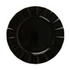 10 Pack | 11 Black Disposable Dinner Plates With Gold Ruffled Rim, Plastic Party Plates#whtbkgd