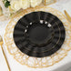 10 Pack | 11 Black Disposable Dinner Plates With Gold Ruffled Rim, Round Plastic Party Plates