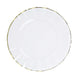 10 Pack | 11 Clear Disposable Dinner Plates With Gold Ruffled Rim, Plastic Party Plates#whtbkgd