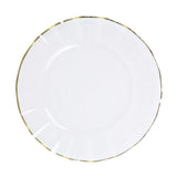 10 Pack | 11 Clear Disposable Dinner Plates With Gold Ruffled Rim, Plastic Party Plates#whtbkgd
