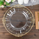 10 Pack | 11 Clear Disposable Dinner Plates With Gold Ruffled Rim, Round Plastic Party Plates