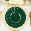 10 Pack | 11 Hunter Emerald Green Disposable Dinner Plates With Gold Ruffled Rim, Party Plates