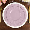 10 Pack | 11 Lavender Lilac Disposable Dinner Plates With Gold Ruffled Rim, Party Plates