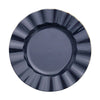 10 Pack | 11 Navy Blue Disposable Dinner Plates With Gold Ruffled Rim, Plastic Party Plates#whtbkgd