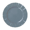 10 Pack | 11 Dusty Blue Disposable Dinner Plates With Gold Ruffled Rim,Plastic Party Plates#whtbkgd