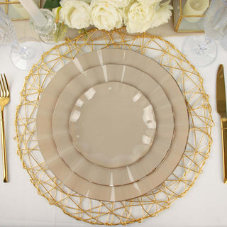 Sustainable and Convenient Taupe Dinner Plates