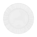 10 Pack | 11 White Disposable Dinner Plates With Gold Ruffled Rim, Plastic Party Plates#whtbkgd