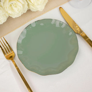 Dusty Sage Green Disposable Plates for Any Occasion