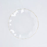 10 Pack | 6inch Clear Heavy Duty Disposable Salad Plates with Gold Ruffled Rim Dinnerware