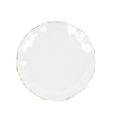 10 Pack | 6inch Clear Heavy Duty Disposable Salad Plates with Gold Ruffled Rim Dinnerware#whtbkgd
