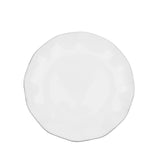 10 Pack | White 6inch Round Plastic Dessert Plates, Disposable Tableware with Gold Wavy Rim#whtbkgd
