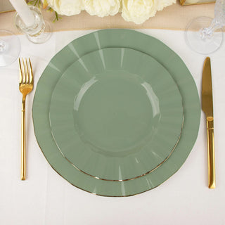 Dusty Sage Green Disposable Dinner Plates: The Perfect Choice for Any Event