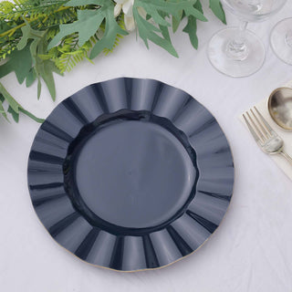 Elegant Navy Blue Disposable Dinner Plates for Stylish Events