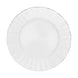 9inch White Heavy Duty Disposable Dinner Plates Gold Ruffled Rim, Hard Plastic Dinnerware#whtbkgd